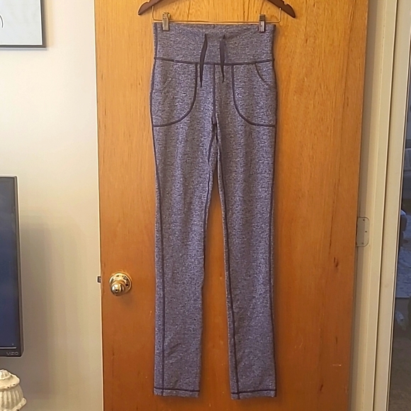 Lululemon "Skinny Will" drawstring leggings in heathered purple, size 6. - Picture 6 of 14